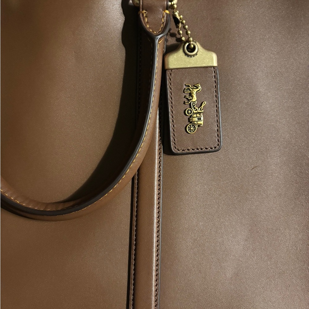 Coach Men's Brown Leather Briefcase with Gold Hardware - Picture 2 of 7